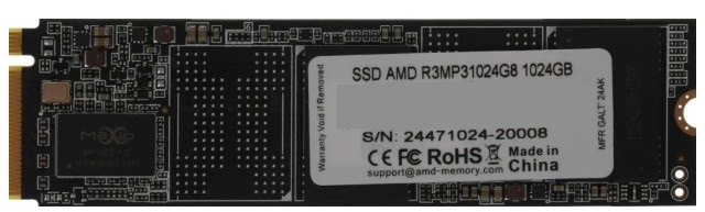 

Накопитель SSD M.2 2280 AMD R3MP31024G8 1TB, 3500/3100MBs, R3MP31024G8