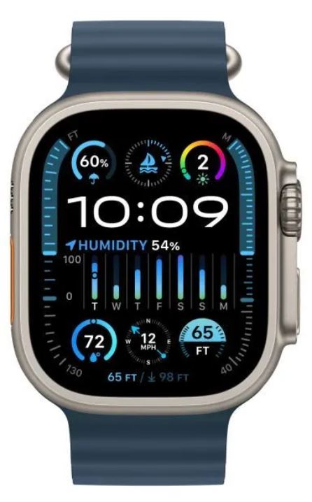 

Часы Apple Watch Ultra 2 GPS + Cellular 49mm MX4D3 Natural Titanium Case with Navy Ocean Band, Watch Ultra 2 GPS + Cellular 49mm