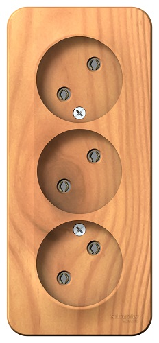 

Розетка Schneider Electric BLNRA000315 3-я б/з без шторок 16А, 250В, изолир. пластина Ясень наруж, BLNRA000315