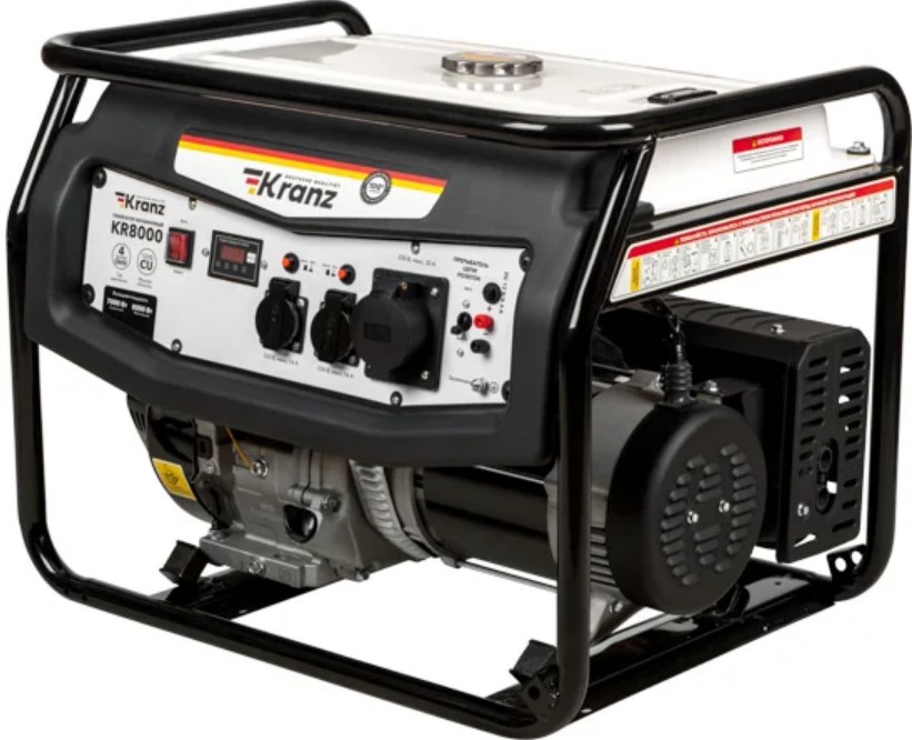 

Генератор бензиновый KRANZ KR8000 KR-16-1137 8кВт, 230В, 25л, ручной старт, KR8000