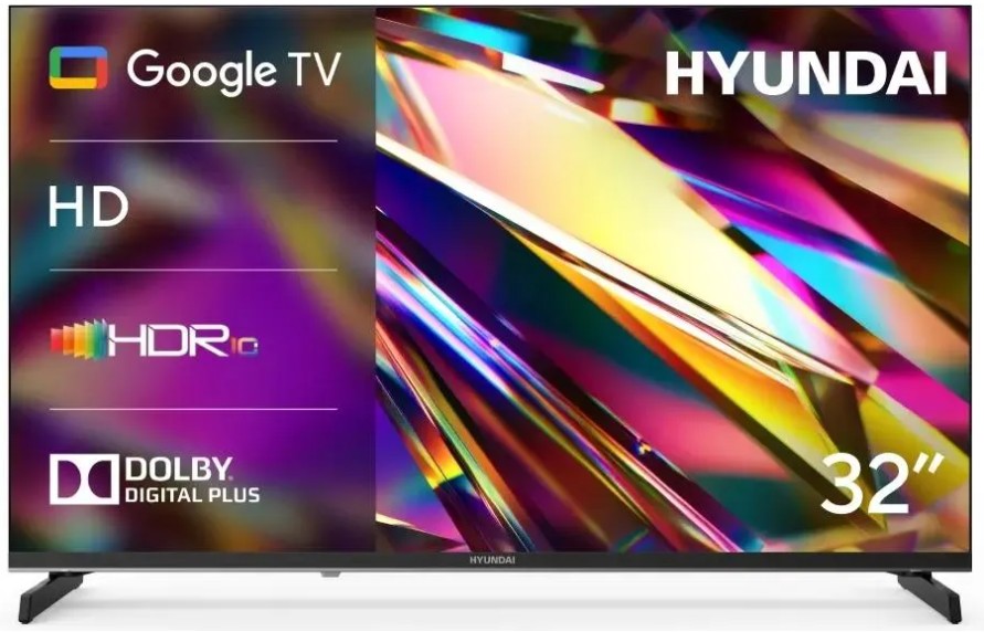 

Телевизор Hyundai H-LED32BS5011 LED, 32" Google TV Frameless Metal черный/черный HD 60Hz DVB-T DVB-T2 DVB-C DVB-S DVB-S2 USB WiFi Smart TV, H-LED32BS5011