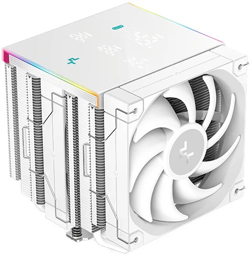 

Кулер Deepcool AK620 Digital Pro Wh LGA1151/1200/2066/1700/AM4/AM5 (260W, 2*120mm, 500-1750rpm, 60.89CFM, 25dBa), AK620 Digital Pro Wh