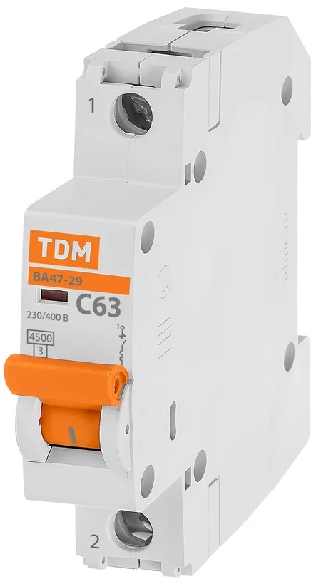 

Автоматический выключатель TDM SQ0206-0080 ВА47-29 1Р 63А 4,5кА х-ка С, SQ0206-0080