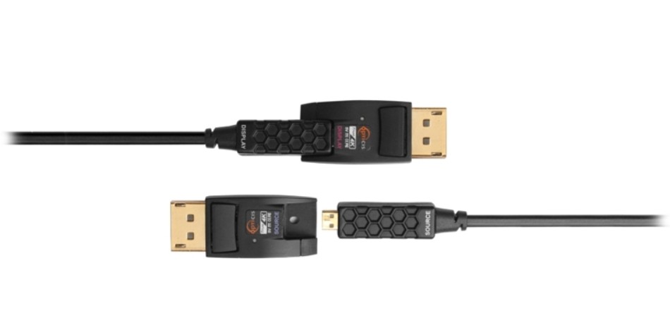 

Кабель Opticis DPFC-200D-30 DisplayPort 1.2 гибридный (вилка-вилка) с разборными разъемами, 4096x2160/60 (4:4:4), DPFC-200D-30