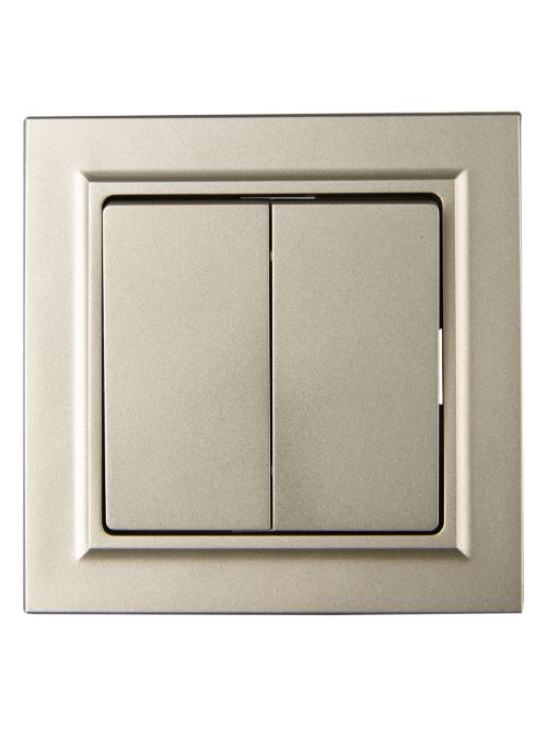 

Выключатель двухклавишный в сборе IEK BR-V20-0-10-K37-F BRITE 10А ВСР10-2-0-БрШ Шампань, BR-V20-0-10-K37-F