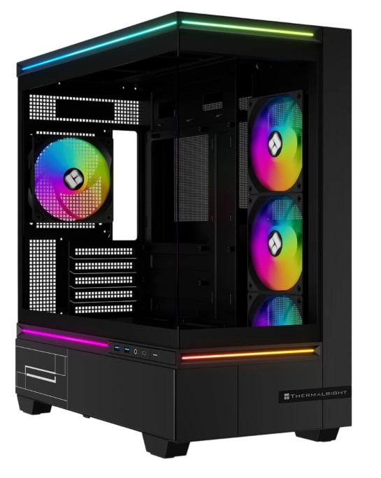 Корпус mATX Thermalright M10 без БП, боковая панель из закалённого стекла, 2*USB 3.0, USB Type-C, черный