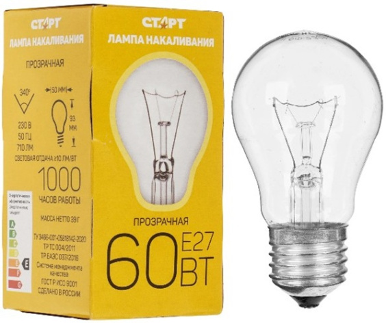 Изображение товара Лампа накаливания Старт б