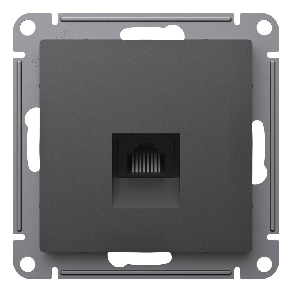 

Розетка компьютерная Systeme Electric ATN001483 AtlasDesign RJ45, кат. 5Е, механизм, Базальт, ATN001483
