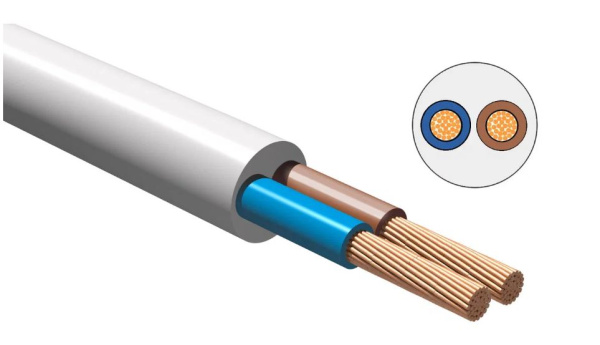 Изображение товара Провод ККЗ ПВСн 2х1.5 Б для внутренней электромонтажа, медь, 380 В