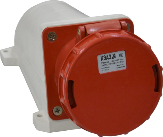 Изображение товара Силовая розетка 5 полюсная КЭАЗ 241221 на 63 А, 380 В