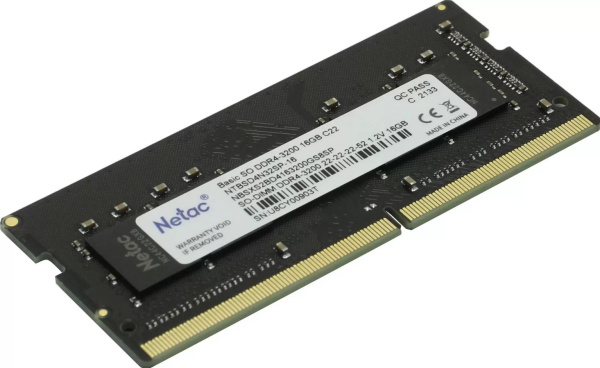 Изображение товара Блок памяти Netac NTBSD4N32SP-16 DDR4 3200 МГц 16 ГБ SODIMM