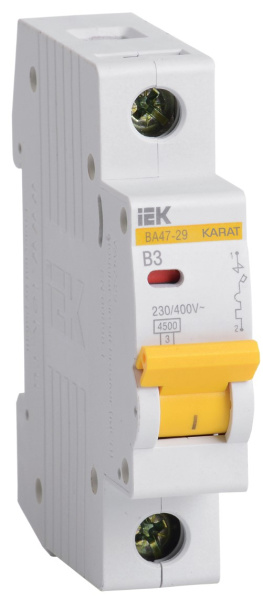 Изображение товара Автоматический выключатель IEK MVA20-1-003-B для защиты электрических сетей