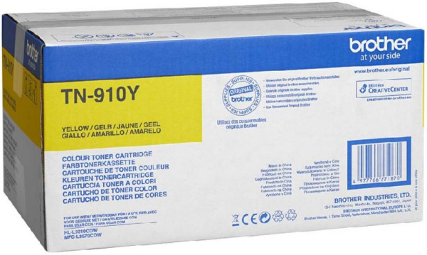 Изображение товара Тонер-картридж Brother TN-910Y желтый для лазерных МФУ 9000 страниц