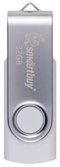 Изображение товара Флеш‑накопитель USB 2.0 SmartBuy 32 ГБ поворотный серебристый