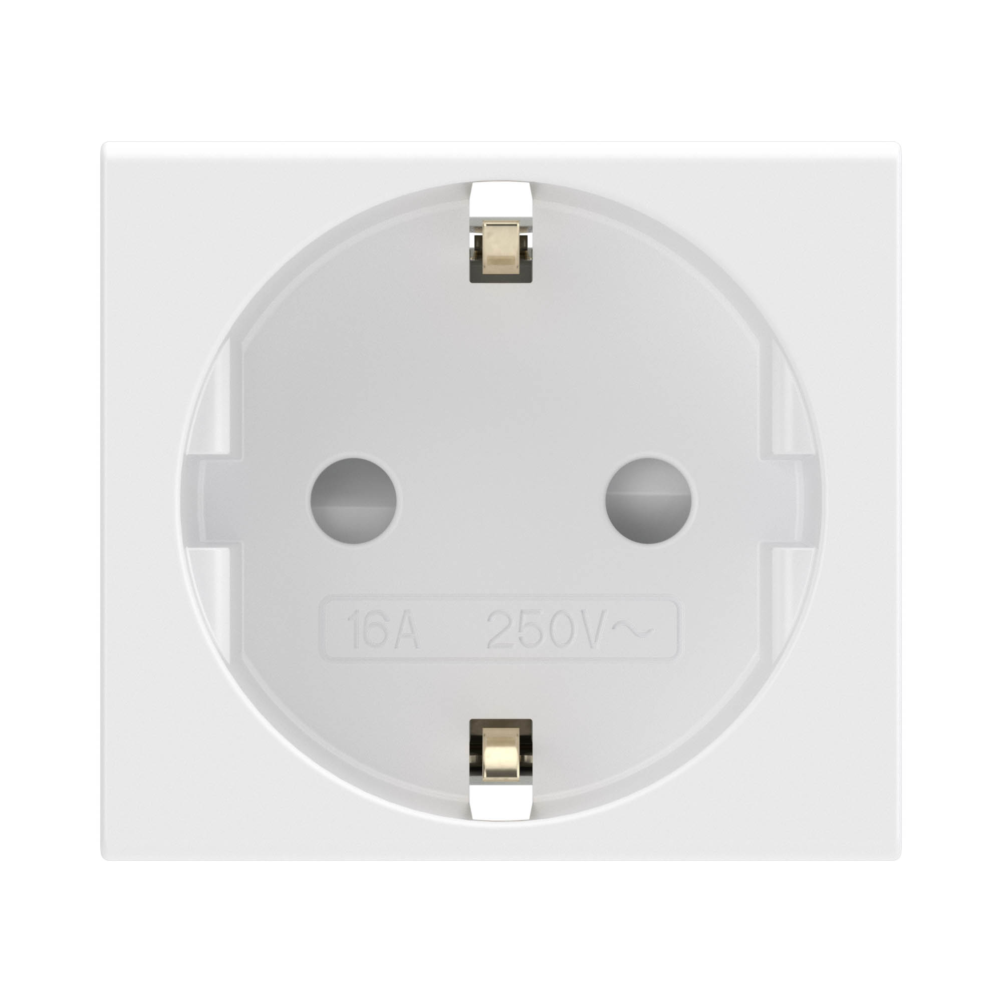 

Розетка DKC 45005 силовая 2Р+Е, со шторками, 2 модуля, белая, "Viva", 45005