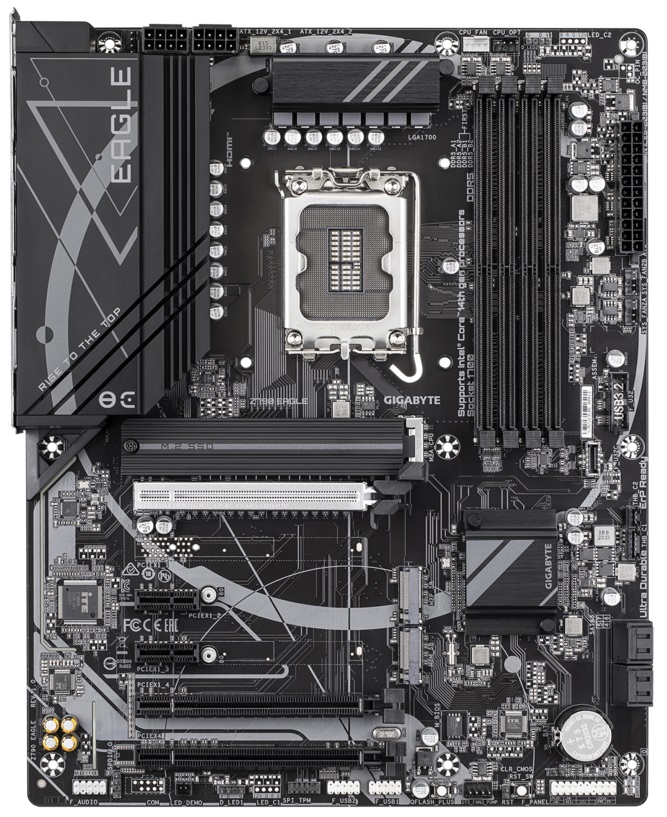 

Материнская плата ATX GIGABYTE Z790 EAGLE (LGA1700, Z790, 4*DDR5 (7600), 3*PCIe, 3*M.2, 4*SATA, 6*USB 3.2, 2*USB 2.0, HDMI, DP), Z790 EAGLE