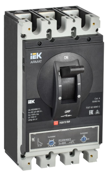 Изображение товара Автоматический выключатель IEK AR-MCCB-3H-085-0400A-ELPC