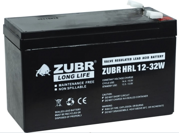 Изображение товара Аккумулятор ZUBR HRL12-32W 12V 7.2Ач AGM для ИБП и резервных систем