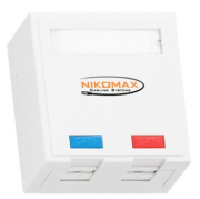 фото Компьютерная розетка NikoMax NMC-WO2UD2-FT-ST-WT