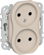 фото Розетка двухместная без заземления  IEK FI-R20-10-1-K88