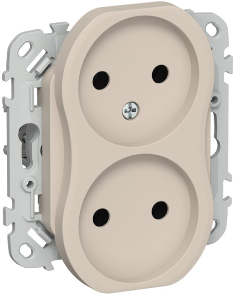 Изображение товара Розетка двухместная без заземления IEK FI-R20-10-1-K88