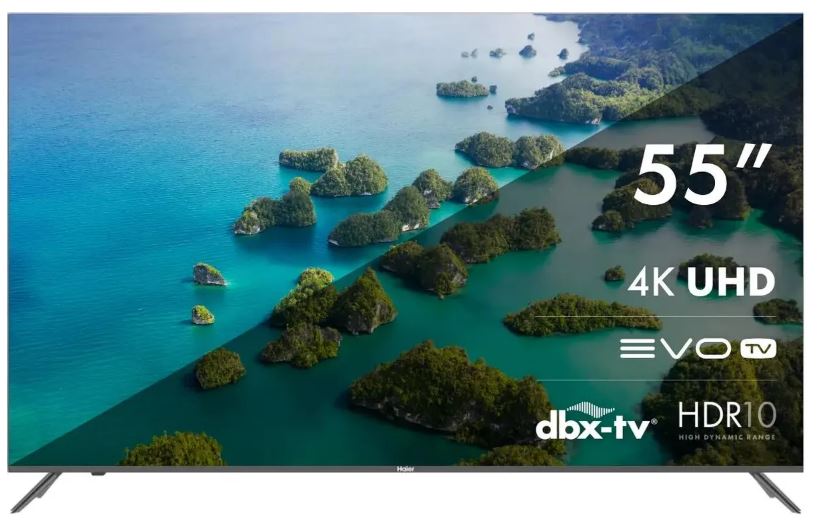 

55" Телевизор HAIER Smart TV S2, 4K Ultra HD, черный, СМАРТ ТВ, Android TV, 2024484