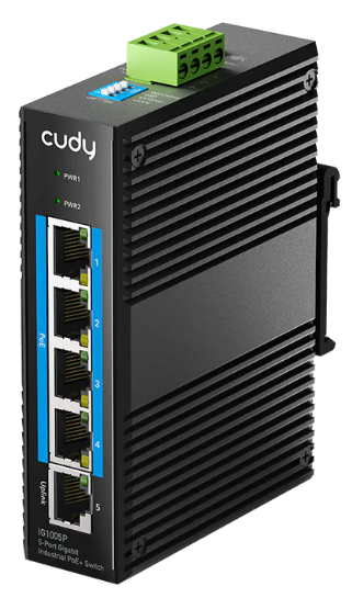

Коммутатор промышленный Cudy IG1005P 5-Port Aluminum Industrial PoE, 1000Mbps 5-Port RJ45, 802.3at/af, Din-rail design, Power supply: DC12~52V work te, IG1005P