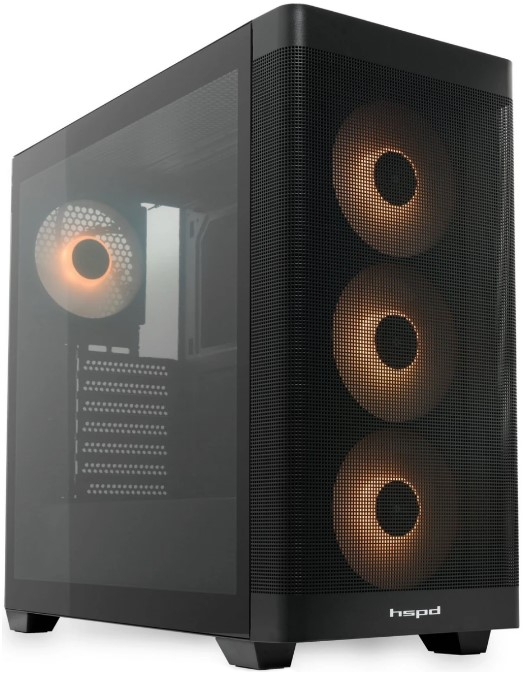 

Корпус eATX HSPD M740 без БП, черный, боковая панель из закалённого стекла, USB 3.0, USB Type-C, M740