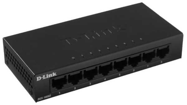 Изображение товара Коммутатор D-link DGS-1008D/R1A Настольный неуправляемый, 8 портов
