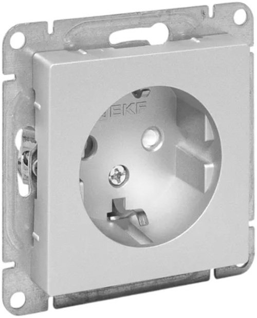 

Розетка с заземлением EKF UP1-SOA-111 16А, со шторками, алюминий Эпика, UP1-SOA-111