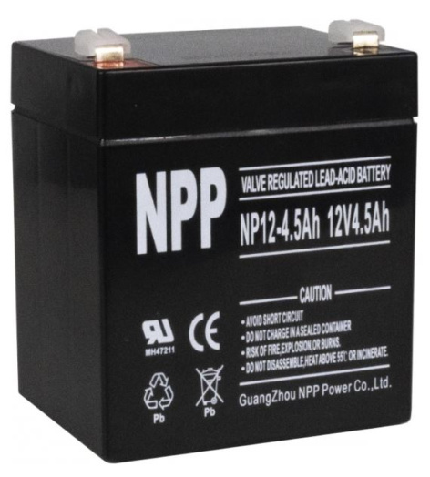 Изображение товара Аккумулятор NPP NP12-4.5 для UPS, сигнализации, аварийного освещения 12В 4.5Ач