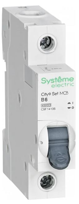 

Автоматический выключатель Systeme Electric C9F14106 City9 Set B 6А 1P 4.5kA 230В, C9F14106