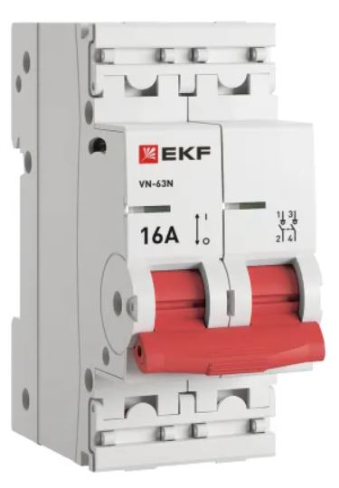 

Рубильник EKF S63216 2P 16А ВН-63N PROxima, S63216