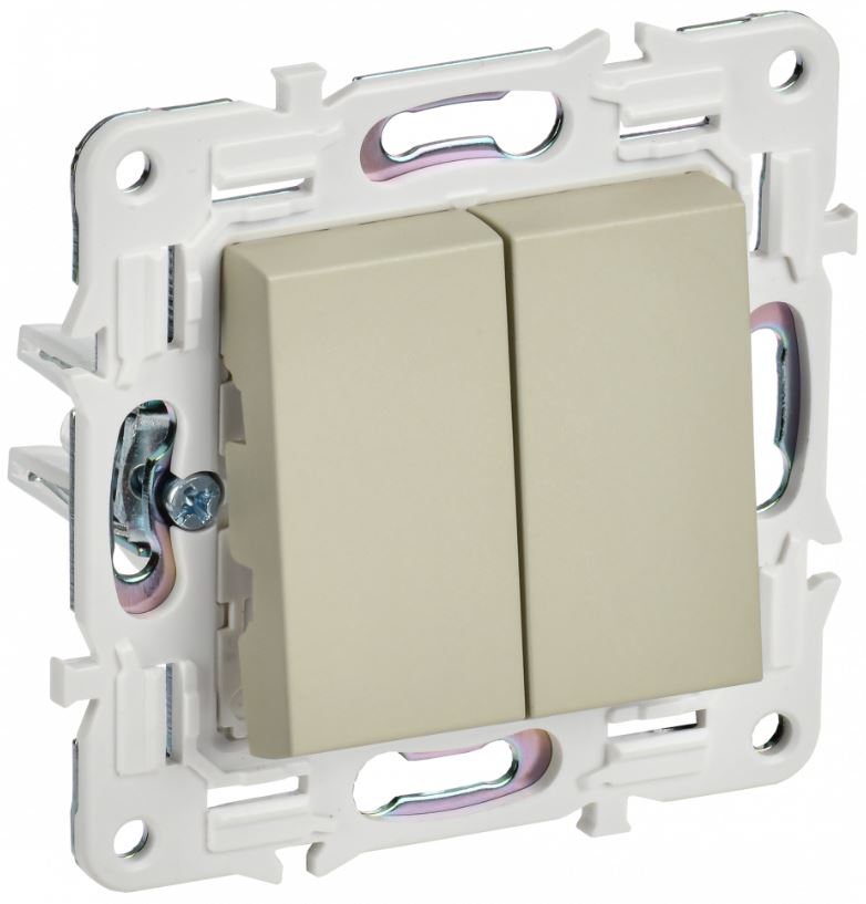 

Переключатель двухклавишный IEK SK-V23-0-10-K10 SKANDY 10А SK-V06B бежевый, SK-V23-0-10-K10