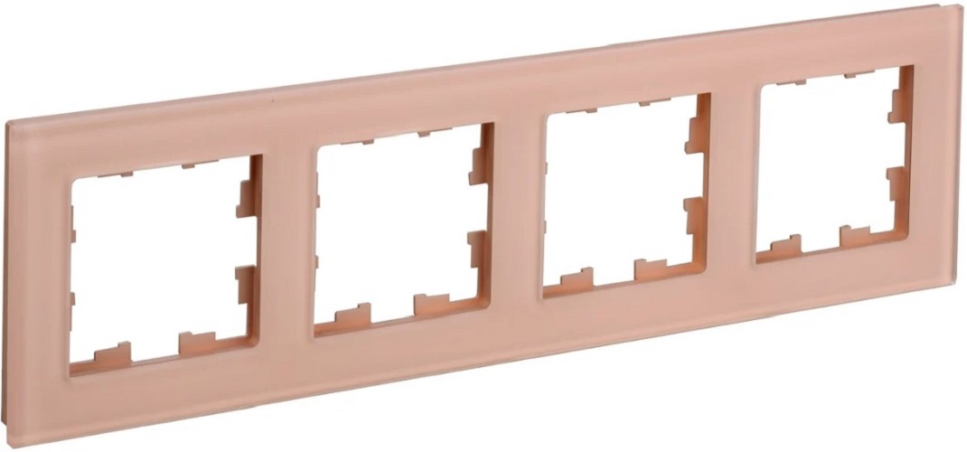 

Рамка четверная IEK BR-M42-G-31-K96 BRITE РУ-4-2-БрП Стекло Персиковый матовый, BR-M42-G-31-K96