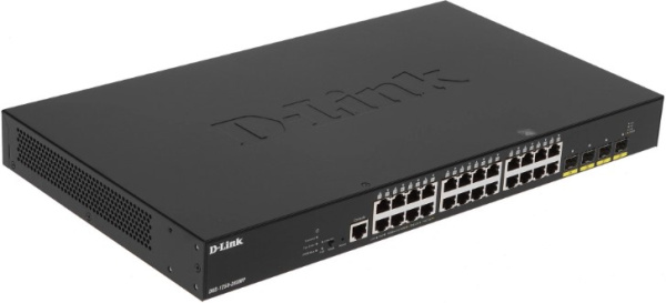 Изображение товара Коммутатор D-Link DGS-1250-28XMP/RU/A1A — PoE, 24 порта, 4×10G SFP+
