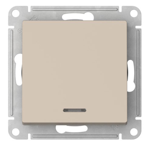 

Выключатель одноклавишный с подсветкой Systeme Electric ATN001213S ATLASDESIGN сх.1а, 10АХ, мех., быстрозажим. клем., ПЕСОЧНЫЙ, ATN001213S