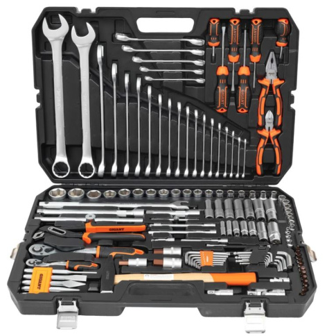 Изображение товара Набор инструментов Gigant GAS-128 128 предметов в прочном кейсе для профессионалов идомашнего испол