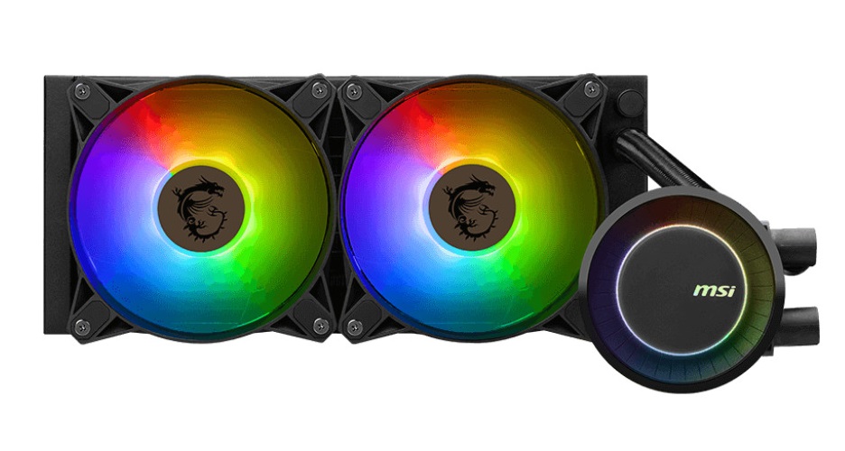 

Система охлаждения жидкостная MSI MAG CORELIQUID E240 LGA115x/1200/1700/1851/AM4/AM5 (2*120mm, 600-1800rpm, 75.04CFM, 32.5dBa), MAG CORELIQUID E240