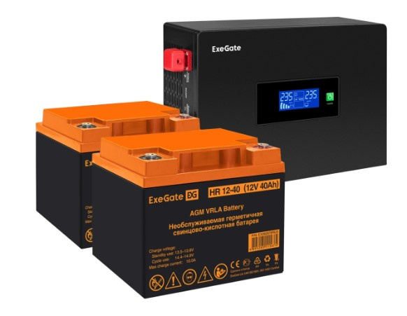 Изображение товара Комплект Exegate IdealSine SR-1500.LCD.2SH ИБП 1500 ВА Tower с дисплеем