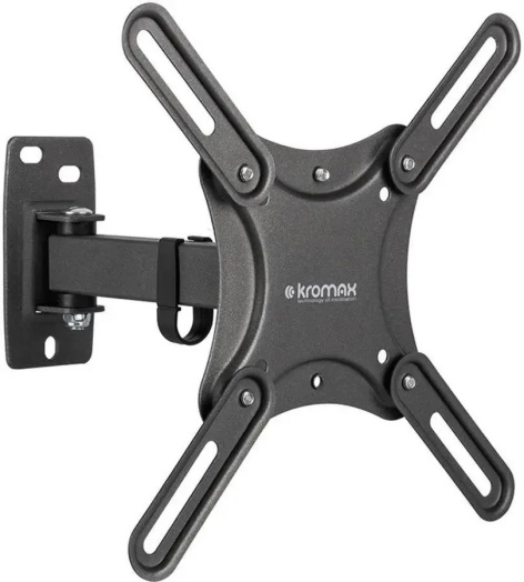 Изображение товара Кронштейн Kromax CORBEL-4 BLACK для мониторов 15-42 дюймов наклонно-поворотный