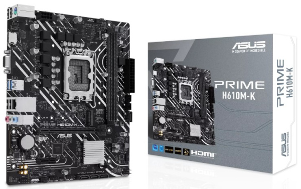 Изображение товара Материнская плата ASUS PRIME H610M-K для Intel сокет LGA1700 Micro-ATX
