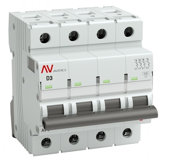

Автоматический выключатель EKF mcb10-4-03D-av AV-10 4P 3A (D) 10kA AVERES, mcb10-4-03D-av