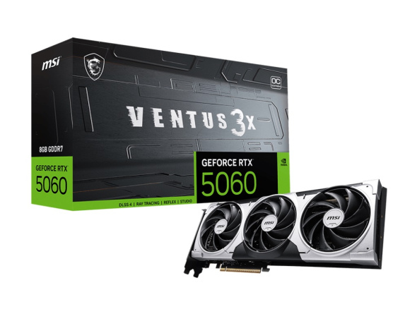 Изображение товара Видеокарта MSI GeForce RTX 5060 VENTUS 3X OC 8GB — игровая графика высокого уровня