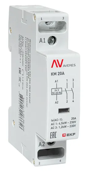 Изображение товара Контактор EKF km-av-1-20-20-24V для автоматизации электрических систем