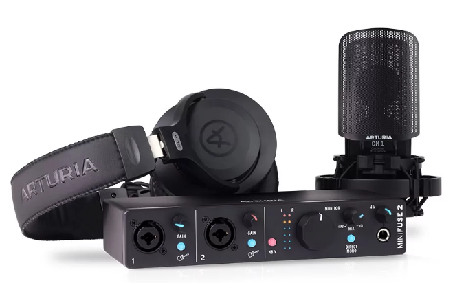 

Аудиоинтерфейс Arturia MiniFuse Recording Pack Black 800202 комплект: MiniFuse 2, микрофона CM1 поп фильтром, наушников EF1 и XLR кабеля. Цвет - черны, MiniFuse Recording Pack Black