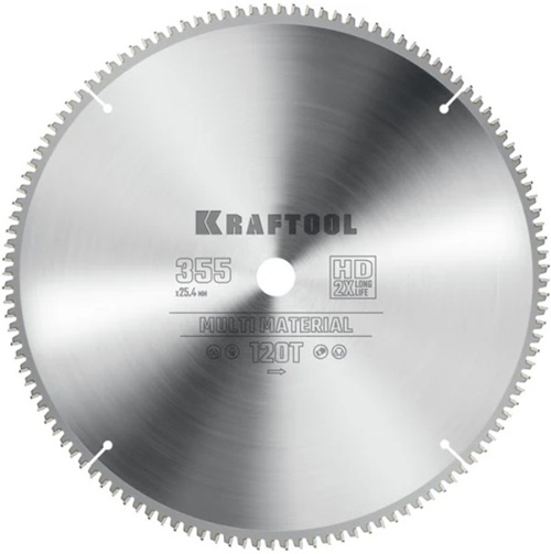 

Диск пильный Kraftool Multi material 36953-355-25.4 Kraftool по алюминию 355x25.4мм. 120т, Multi material