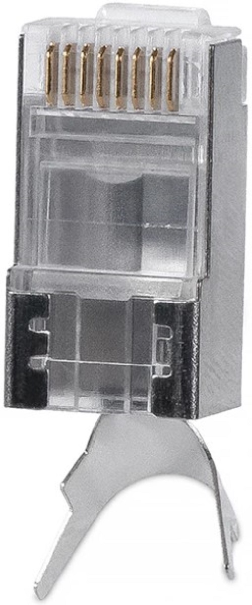 

Коннектор Cabeus 8P8C-SH-C6 RJ-45 под витую пару, категория 6, экранированный, универсальный (для одножильного и многожильного кабеля), 8P8C-SH-C6
