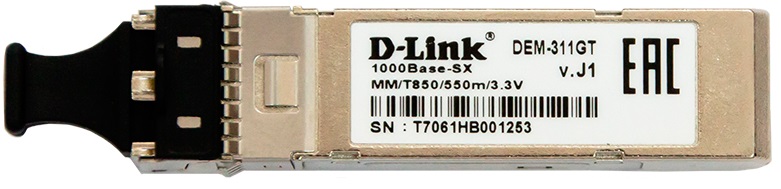 

Модуль SFP D-link 311GT/A1A mini-GBIC 1000Base-SX MM, LC, 550m, 311GT/A1A
