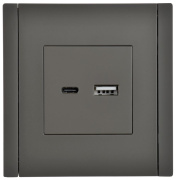 фото Розетка USB IEK FP-U22-018-K03